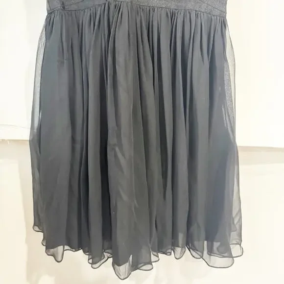 Elizabeth And James Women's Black Jana Print Silk Chiffon Dress Size 6 - Picture 8 of 9